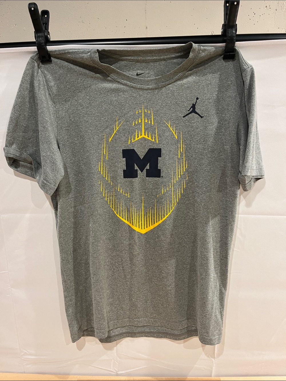 Nike Jordan DriFit Michigan Football Grey Graphic Tee